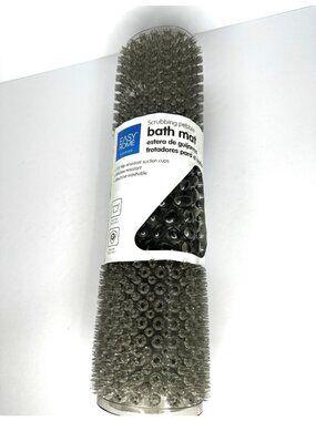 Easy Home Bathroom Bath Mat Scrubbing Pebble Suction Cups Mildew Resist NEW!
